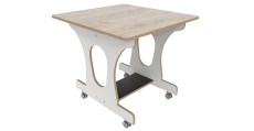 Hoogzit tafel L75 x B80 cm wit met grey craft oak Tangara Groothandel voor de Kinderopvang Kinderdagverblijfinrichting